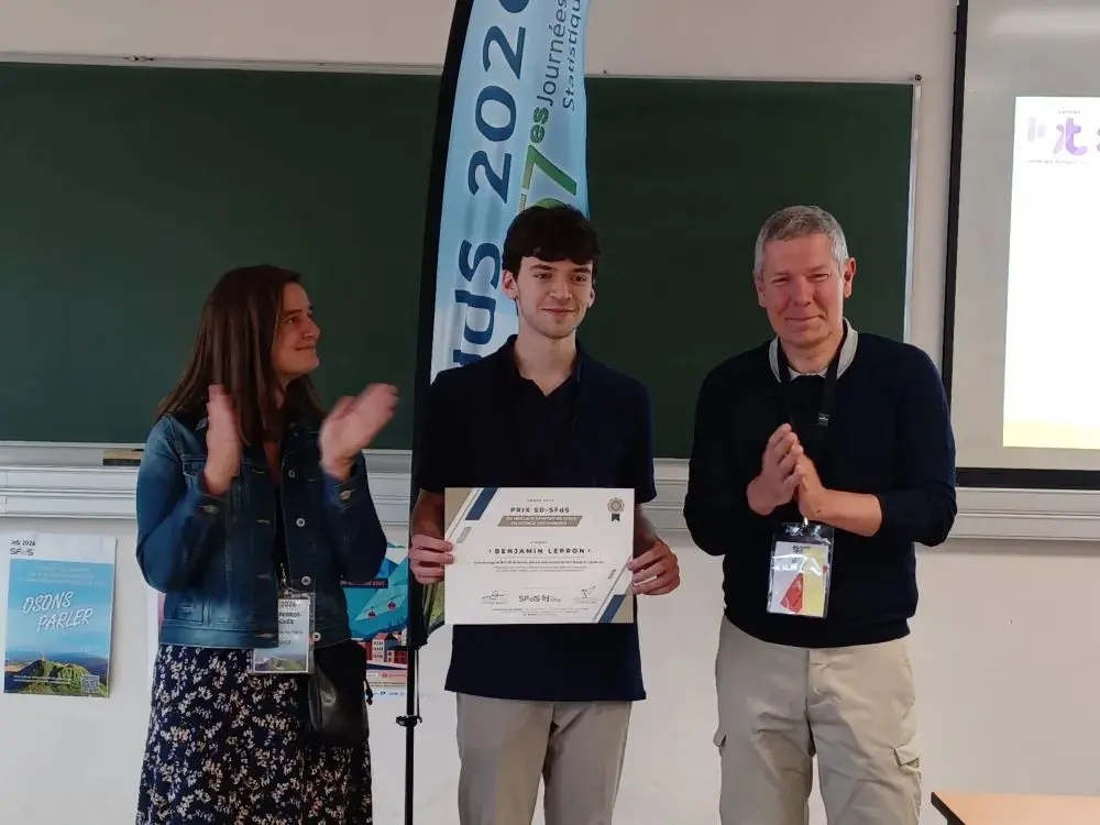 Benjamin Lepron, lauréat 2026 du Prix du meilleur stage SD/SFdS
